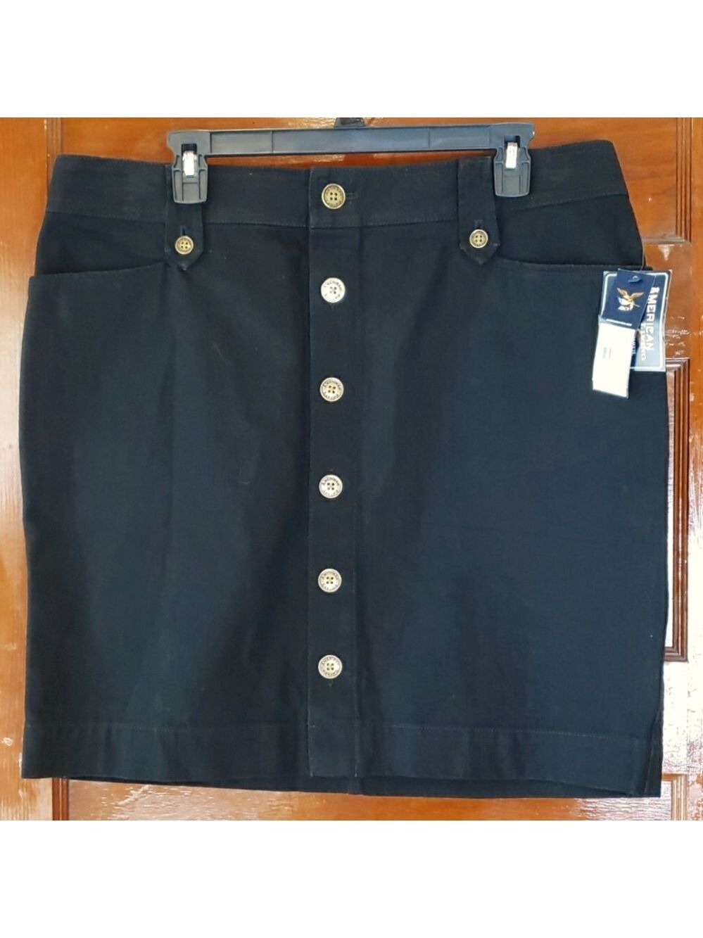 NWT American Living Black Hill Button Up Skirt 14